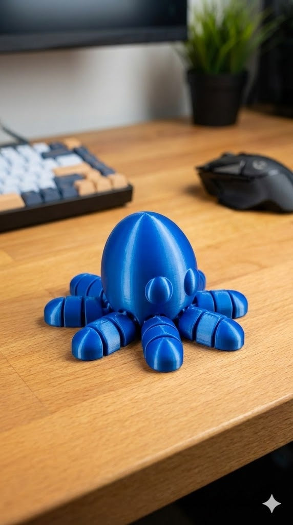 Octopus in Ocean Rest - 3D Printed Desk Buddy