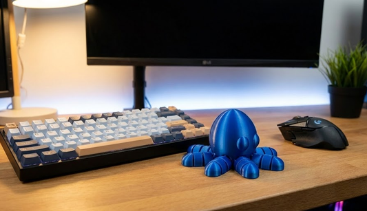 Octopus in Ocean Rest - 3D Printed Desk Buddy